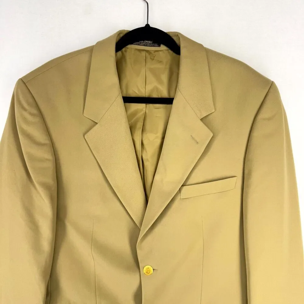 L. L. Bean Dark Beige‎ Blazer with Gold Buttons Mens Size 42 R